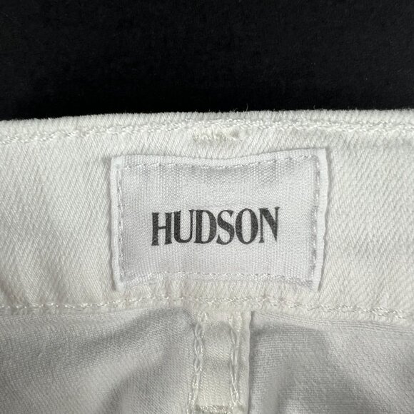 Hudson Jeans Women's 28x26* Natalie Mid Rise Slim Boyfriend White Denim Tag 25 - Picture 7 of 16
